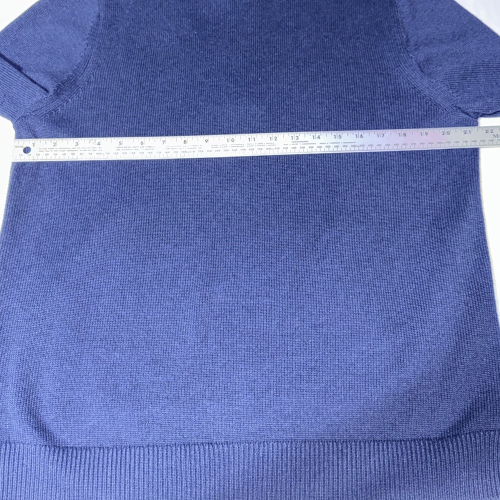 LL Bean‎ Sweater Men's L Navy Blue 1/2 Zip Pullover Wicked Soft Cotton Cashmere - Picture 4 of 9